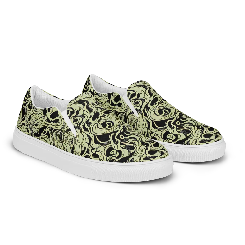 Obsidian Organics on Men's Slip-On Canvas Shoes — Right Front