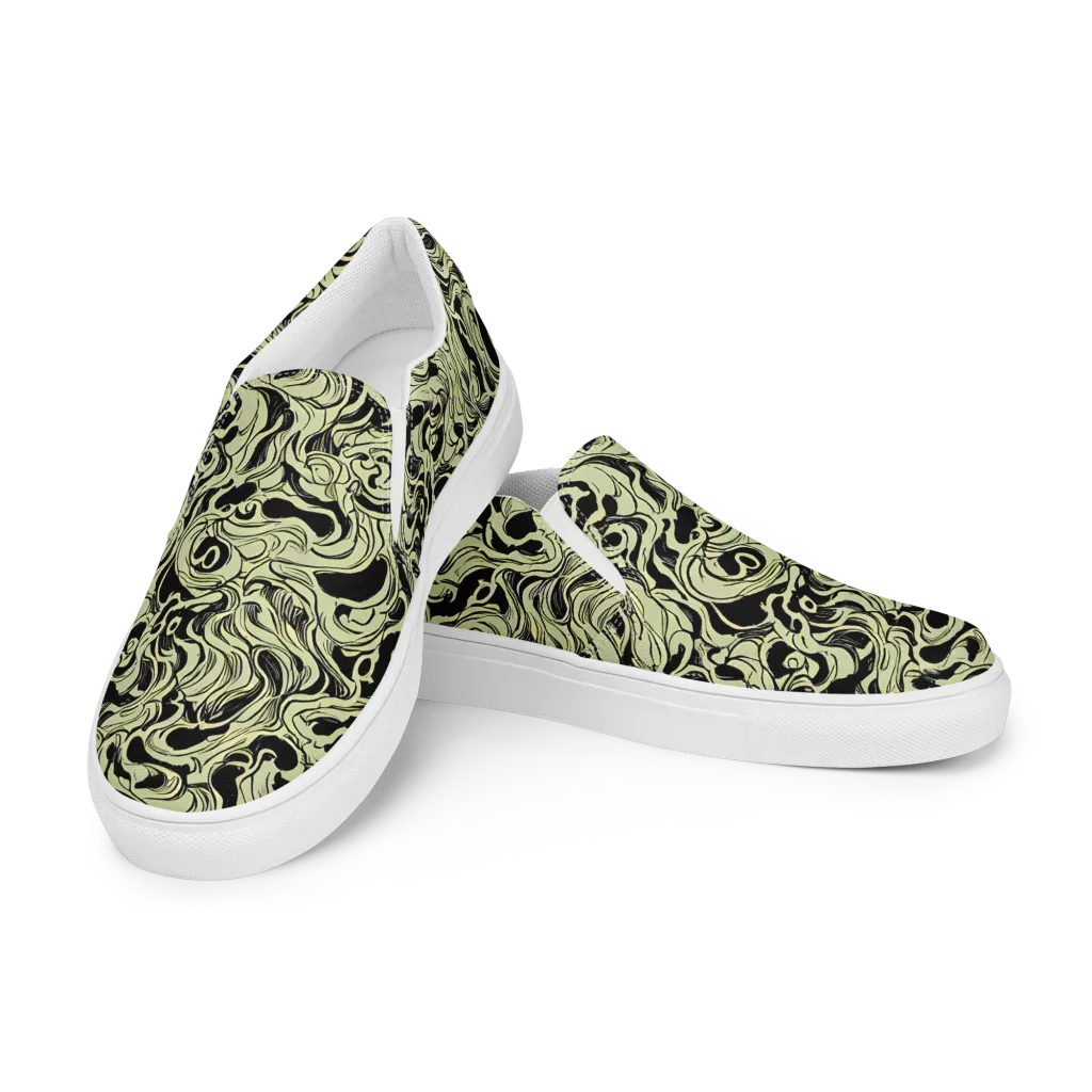 Obsidian Organics on Men's Slip-On Canvas Shoes — Left Front