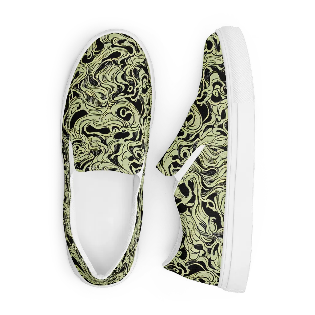 Obsidian Organics on Men's Slip-On Canvas Shoes — Front