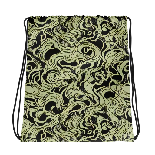 Obsidian Organics on a Drawstring Bag