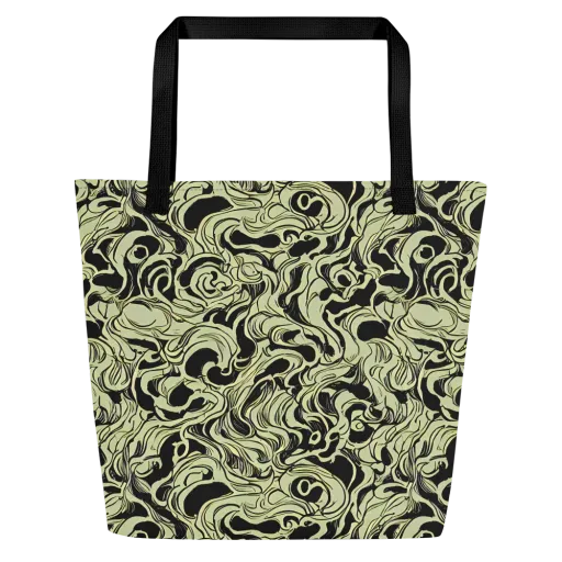 Obsidian Organics on a Large Tote Bag W/ Pocket