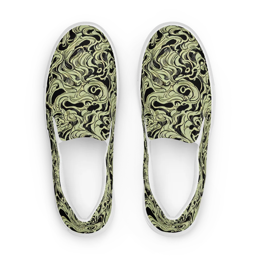 Obsidian Organics on Women's Slip-On Canvas Shoes — Front