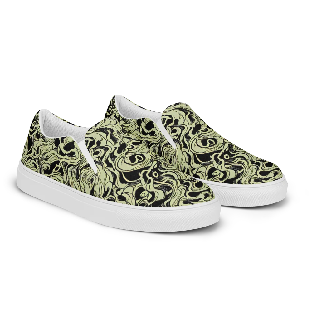 Obsidian Organics on Women's Slip-On Canvas Shoes — Right Front