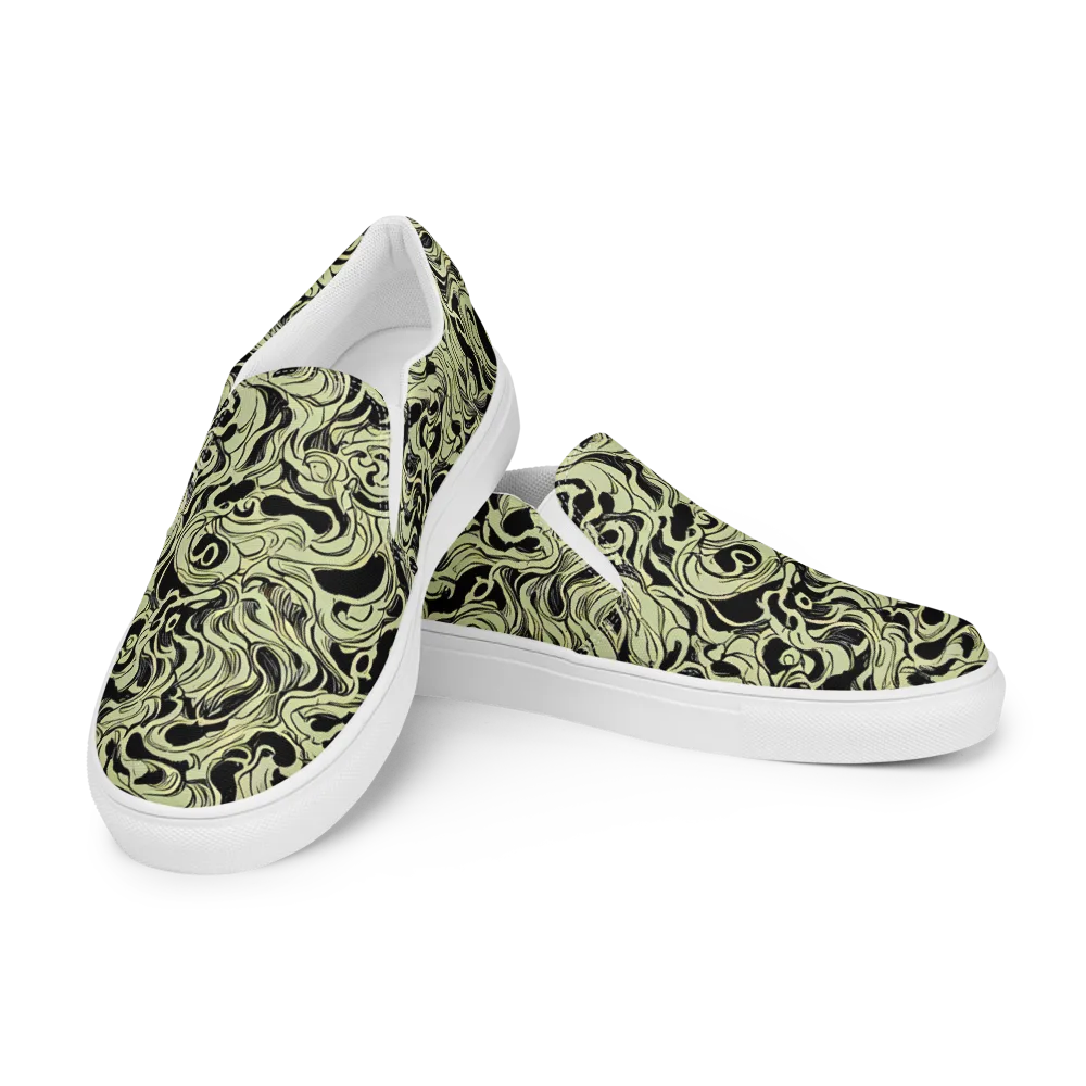 Obsidian Organics on Women's Slip-On Canvas Shoes — Left Front