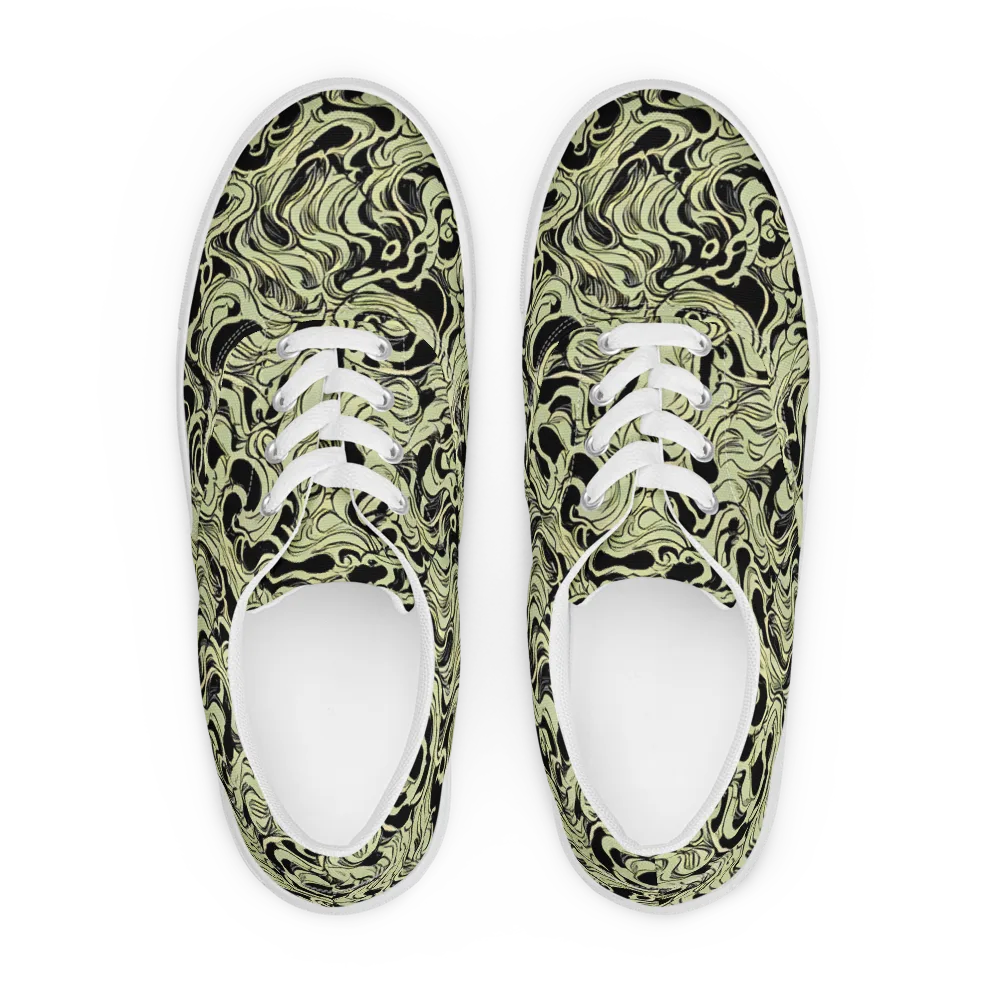 Obsidian Organics on Men's Lace-Up Canvas Shoes — Front