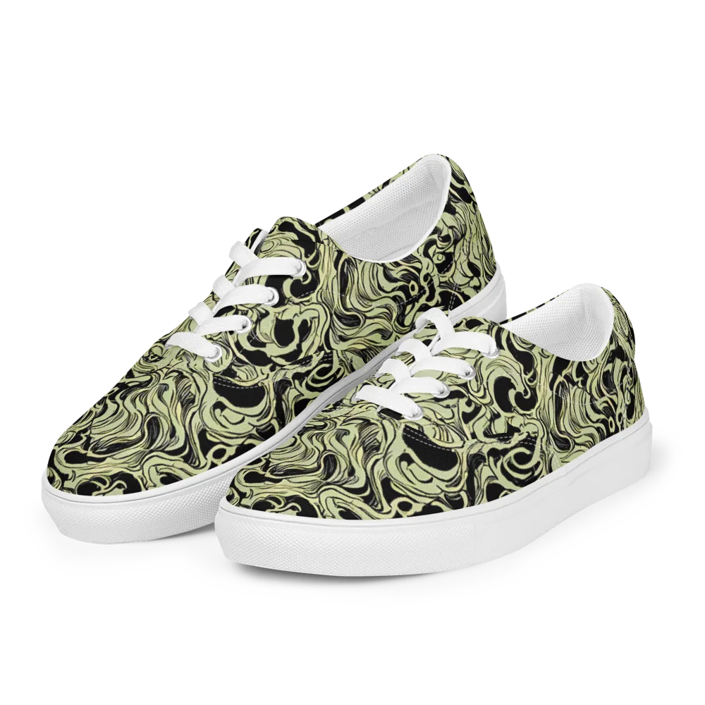 Obsidian Organics on Men's Lace-Up Canvas Shoes — Left Front
