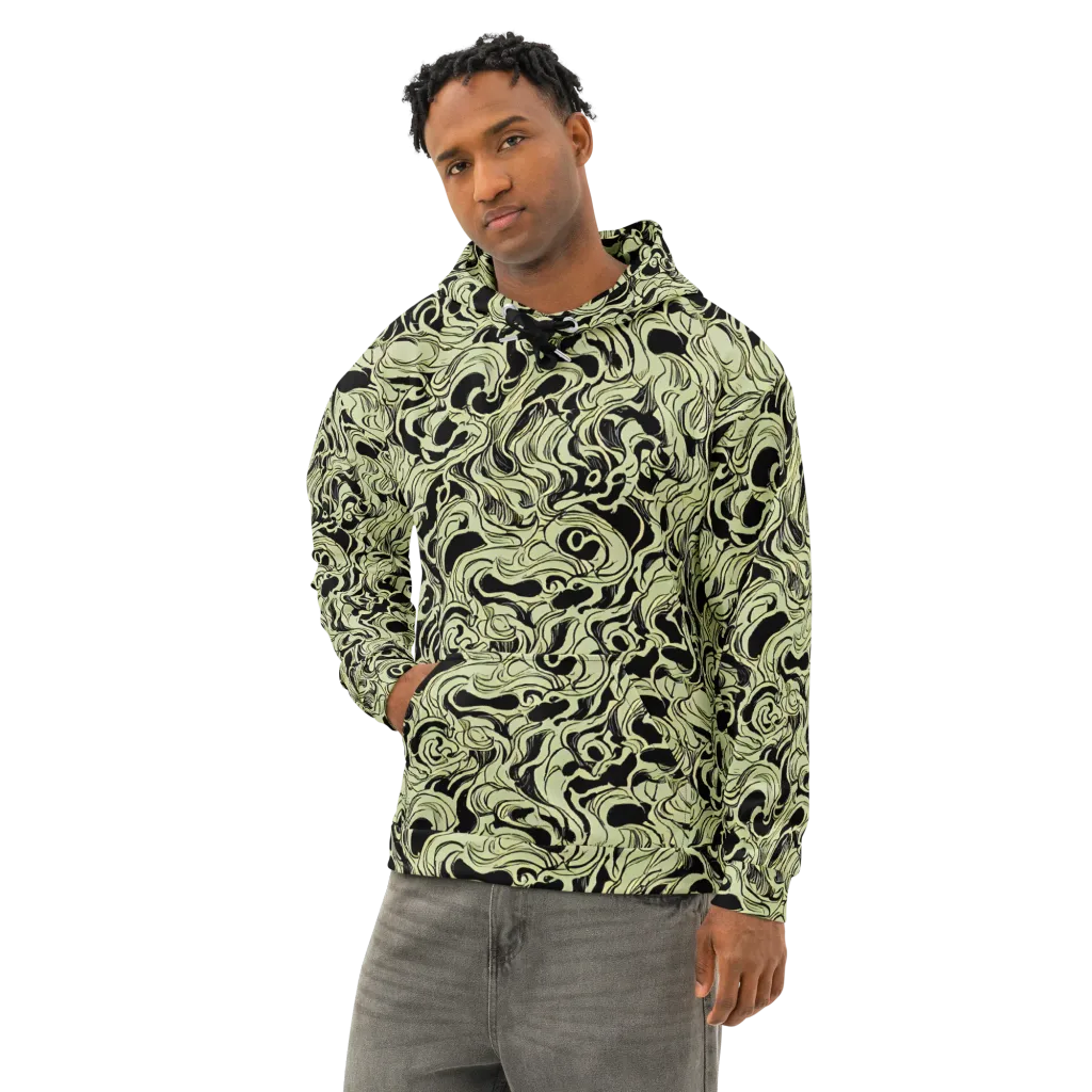 Obsidian Organics on Cotton Hoodie — Left Front