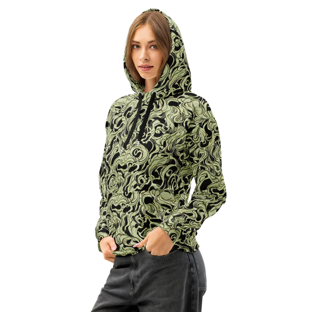 Obsidian Organics on Cotton Hoodie — Left Front
