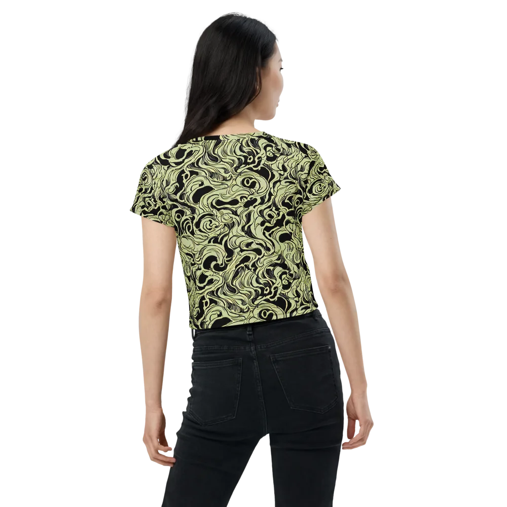 Obsidian Organics on Crop Tee — Back
