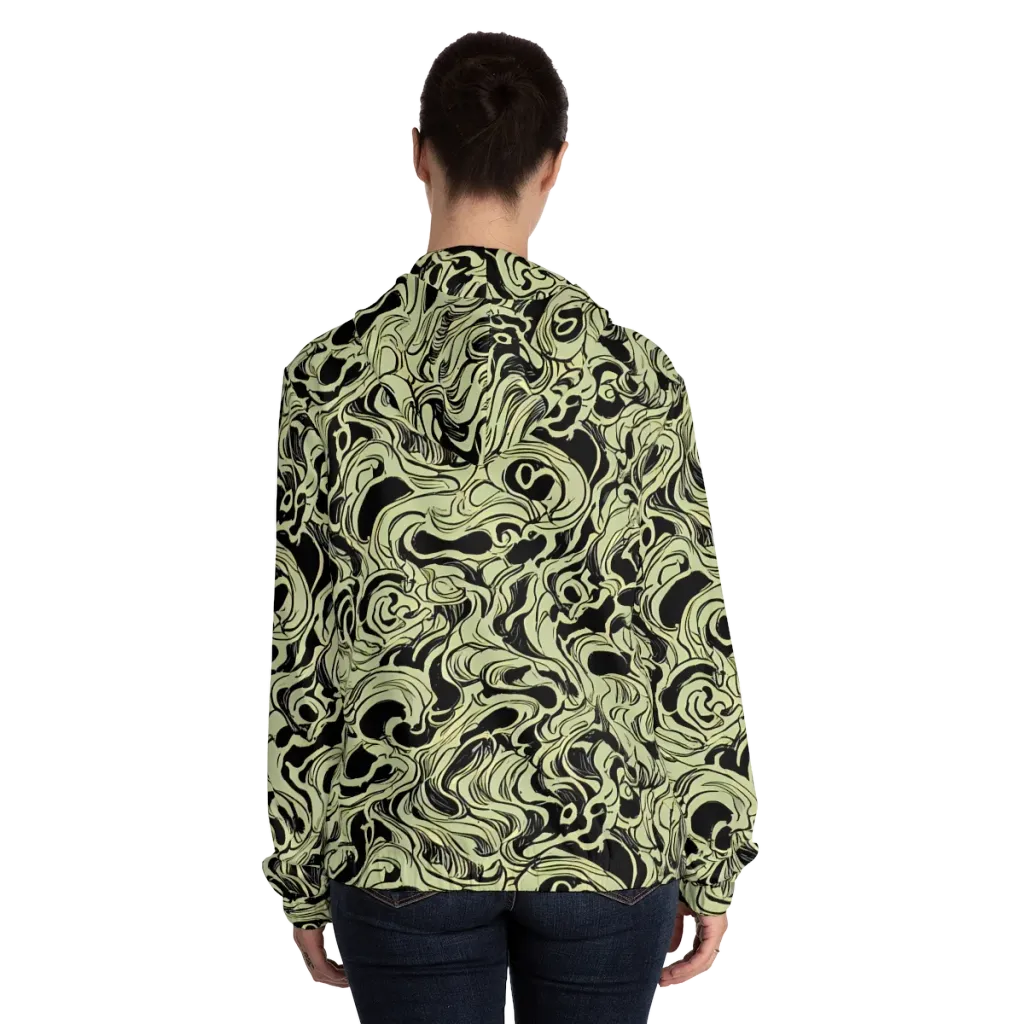 Obsidian Organics on Women's Full-Zip Hoodie — Back On Person