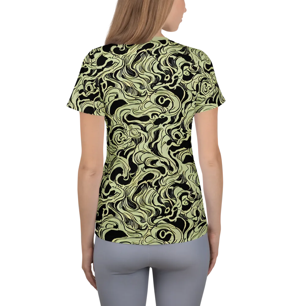 Obsidian Organics on Women's Athletic T-Shirt — Back