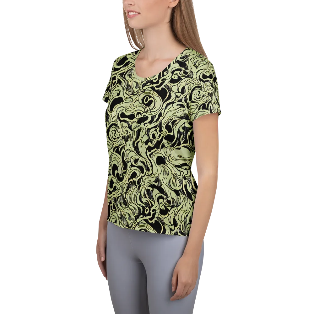 Obsidian Organics on Women's Athletic T-Shirt — Left
