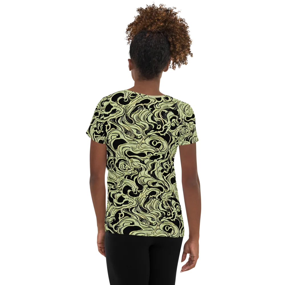 Obsidian Organics on Women's Athletic T-Shirt — Back