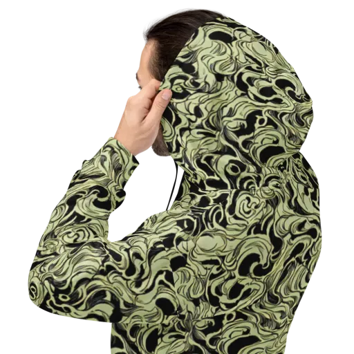 Obsidian Organics on a Hoodie