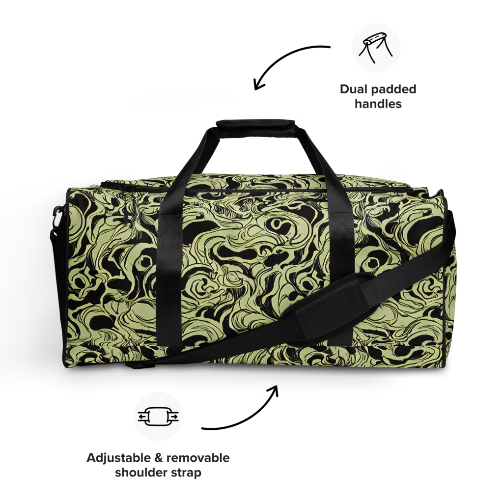 Obsidian Organics on Duffle Bag — Front