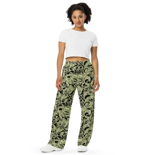 Obsidian Organics on a Wide-Leg Pants