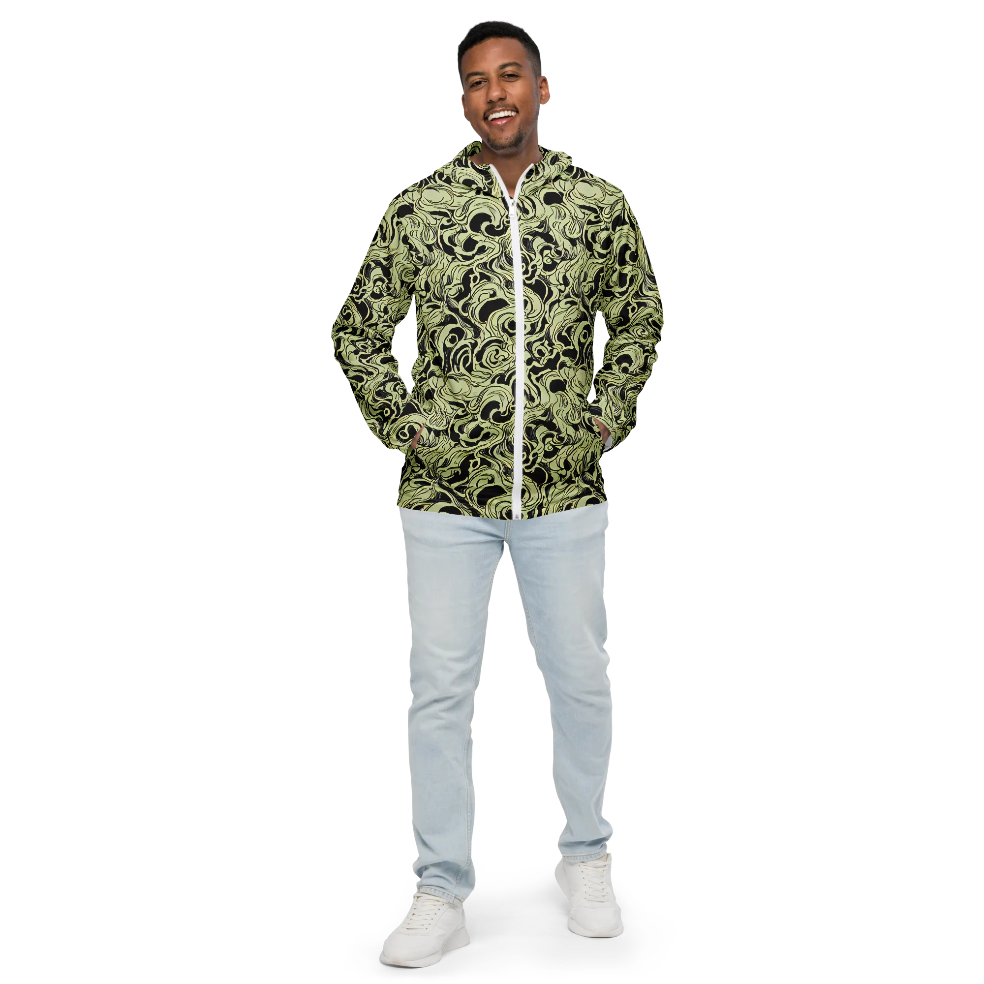 Obsidian Organics on Men's Windbreaker — Front