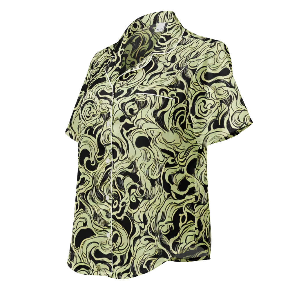Obsidian Organics on Women's Short Sleeve Pajama Top — Left Front