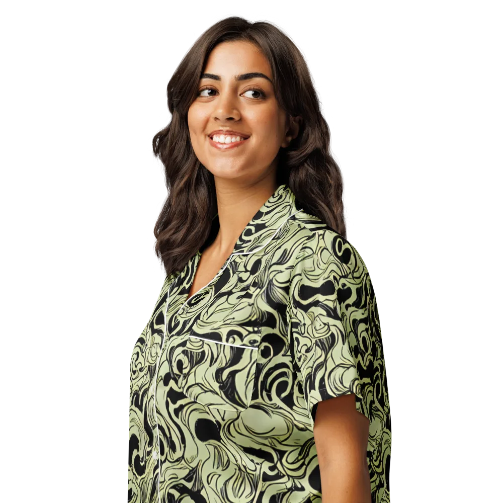 Obsidian Organics on Women's Short Sleeve Pajama Top — Left Front