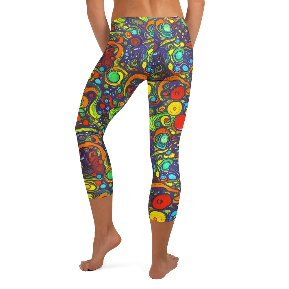 Orbiting Colors on Capri Leggings — Back