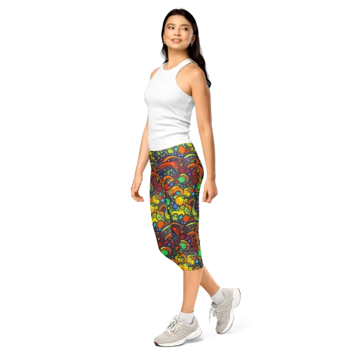 Orbiting Colors on a Capri Leggings