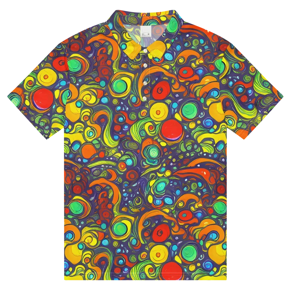 Orbiting Colors on Men's Slim Fit Polo Shirt — Front