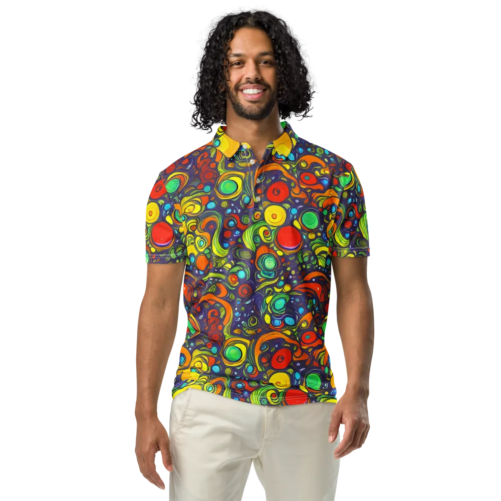Orbiting Colors on Men's Slim Fit Polo Shirt — Front