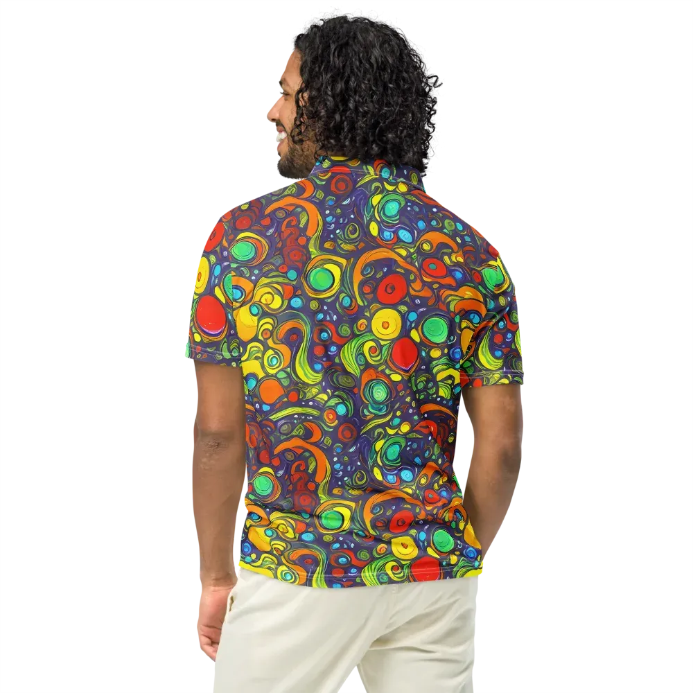 Orbiting Colors on Men's Slim Fit Polo Shirt — Back