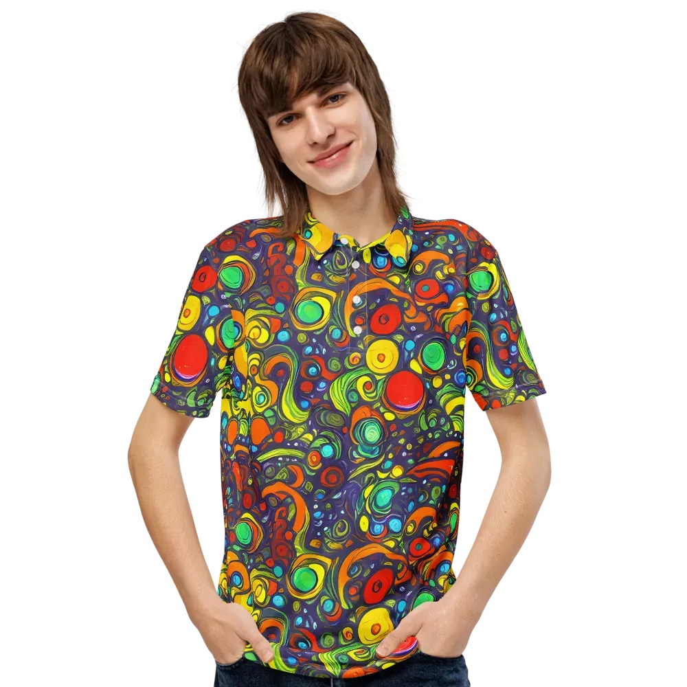 Orbiting Colors on Men's Slim Fit Polo Shirt — Front