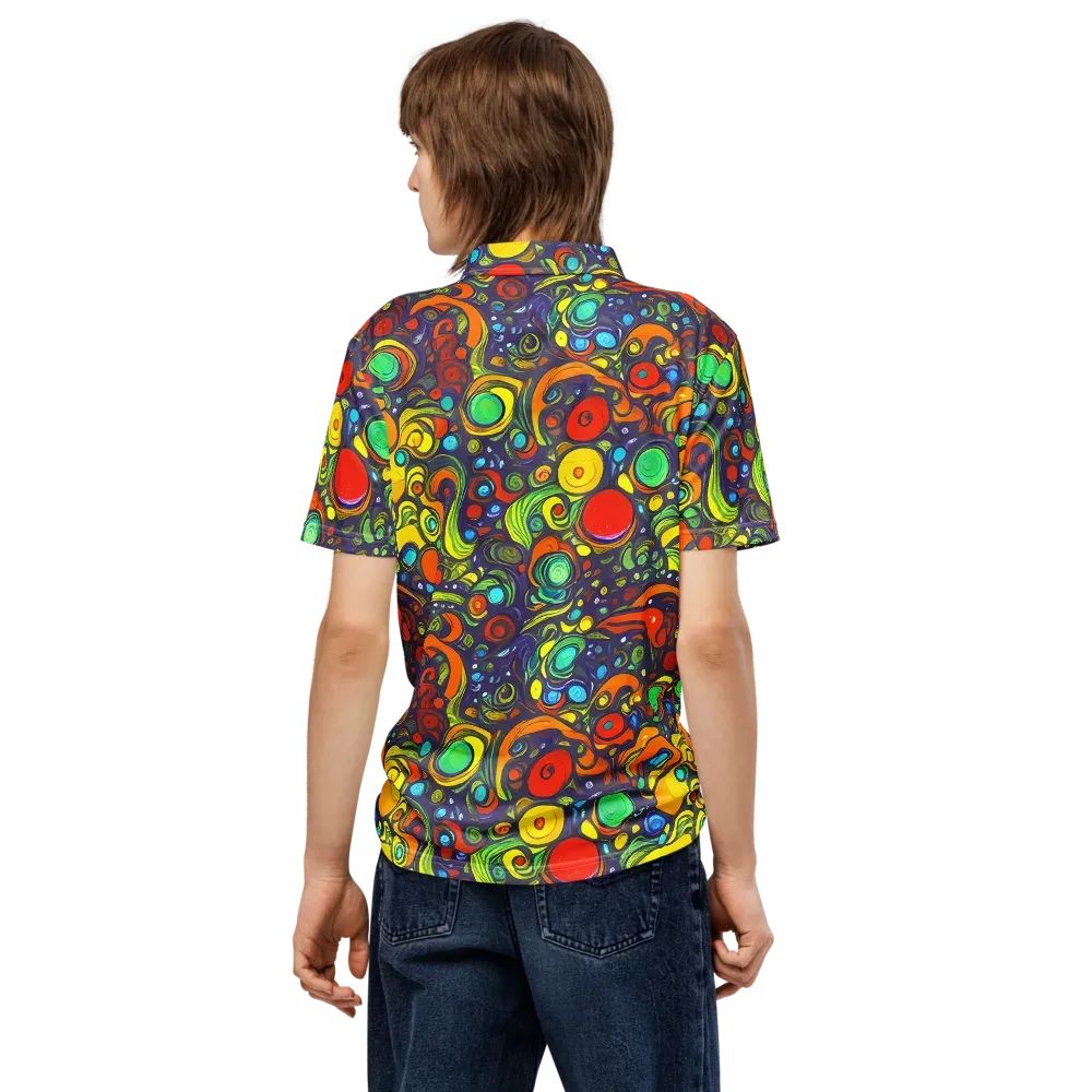 Orbiting Colors on Men's Slim Fit Polo Shirt — Back