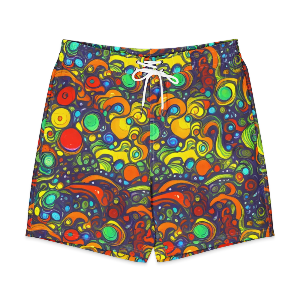 Orbiting Colors on Men's Board Shorts — Front