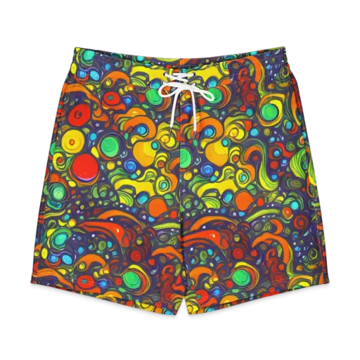 Orbiting Colors on a Men's Board Shorts