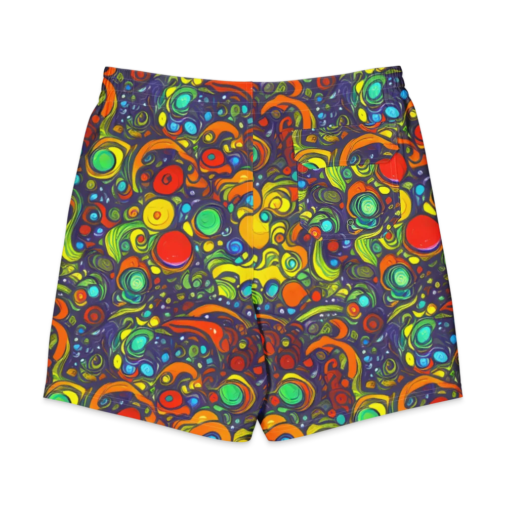 Orbiting Colors on Men's Board Shorts — Back