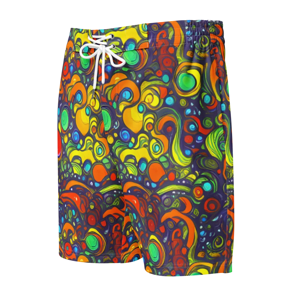 Orbiting Colors on Men's Board Shorts — Front