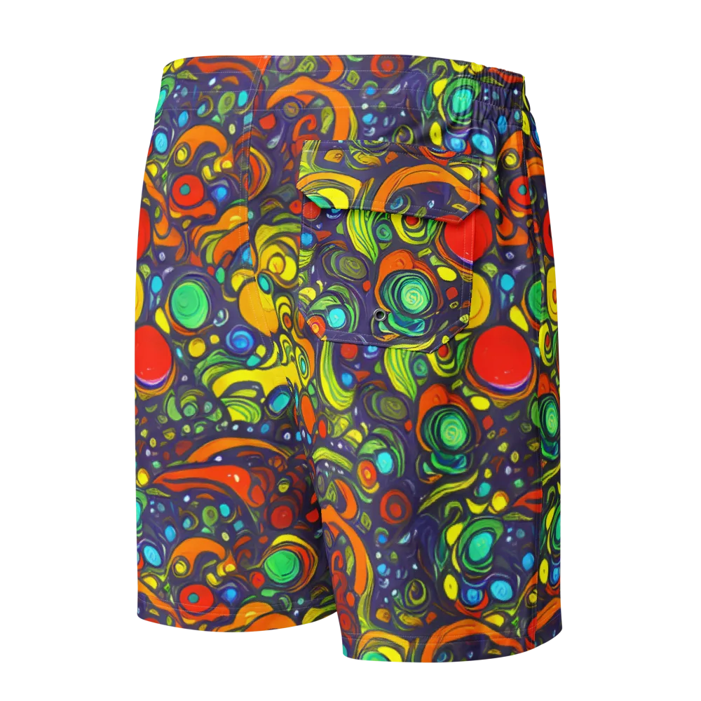 Orbiting Colors on Men's Board Shorts — Back