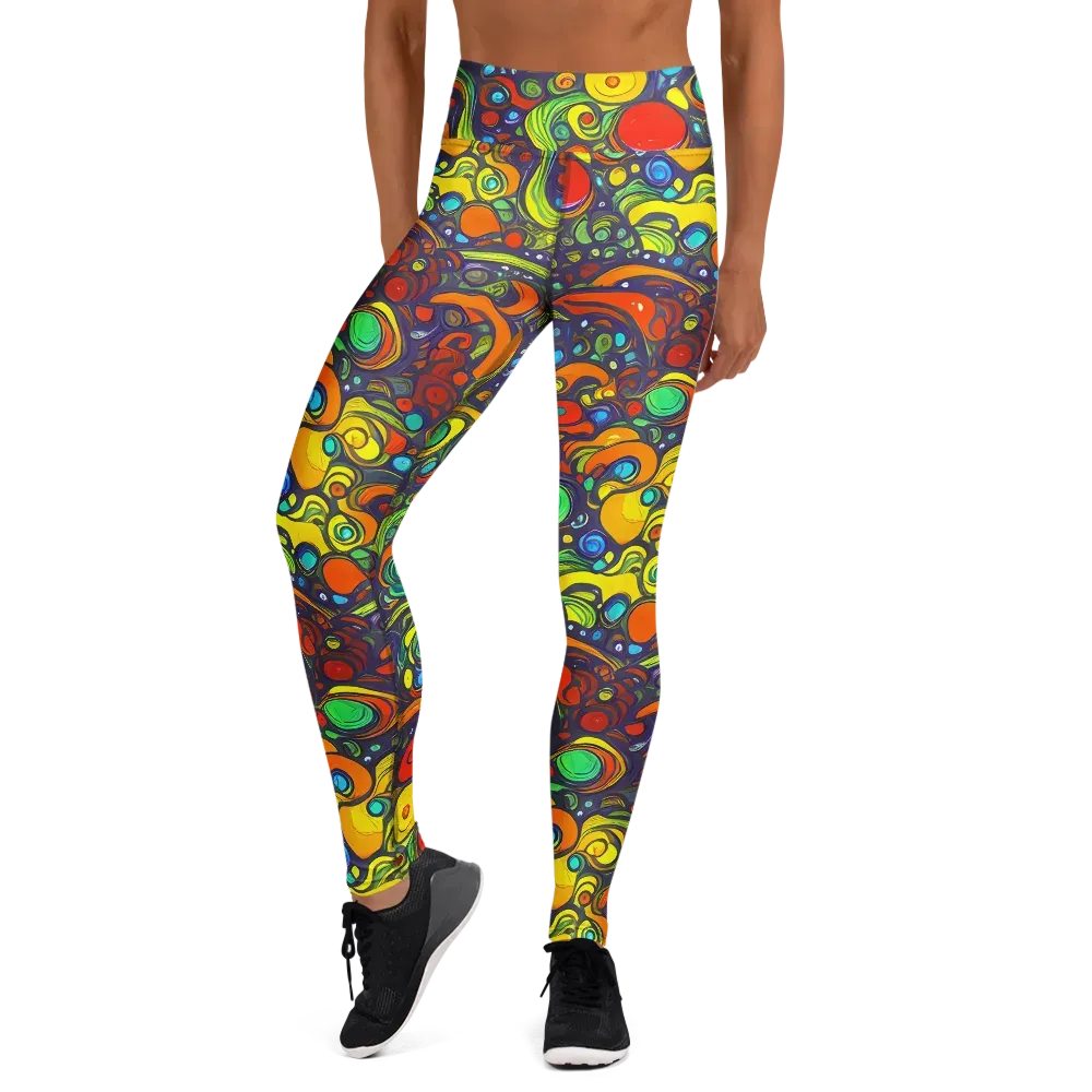 Orbiting Colors on Yoga Leggings — Front