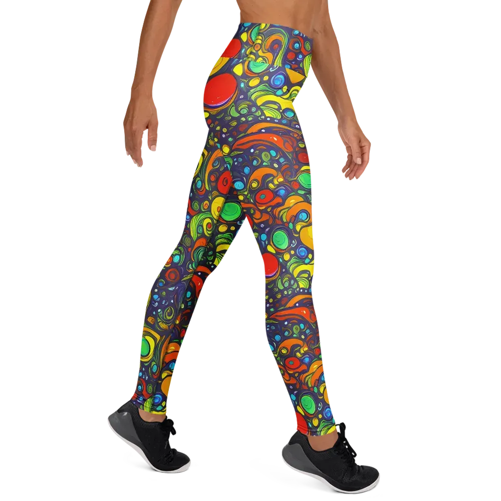 Orbiting Colors on Yoga Leggings — Right