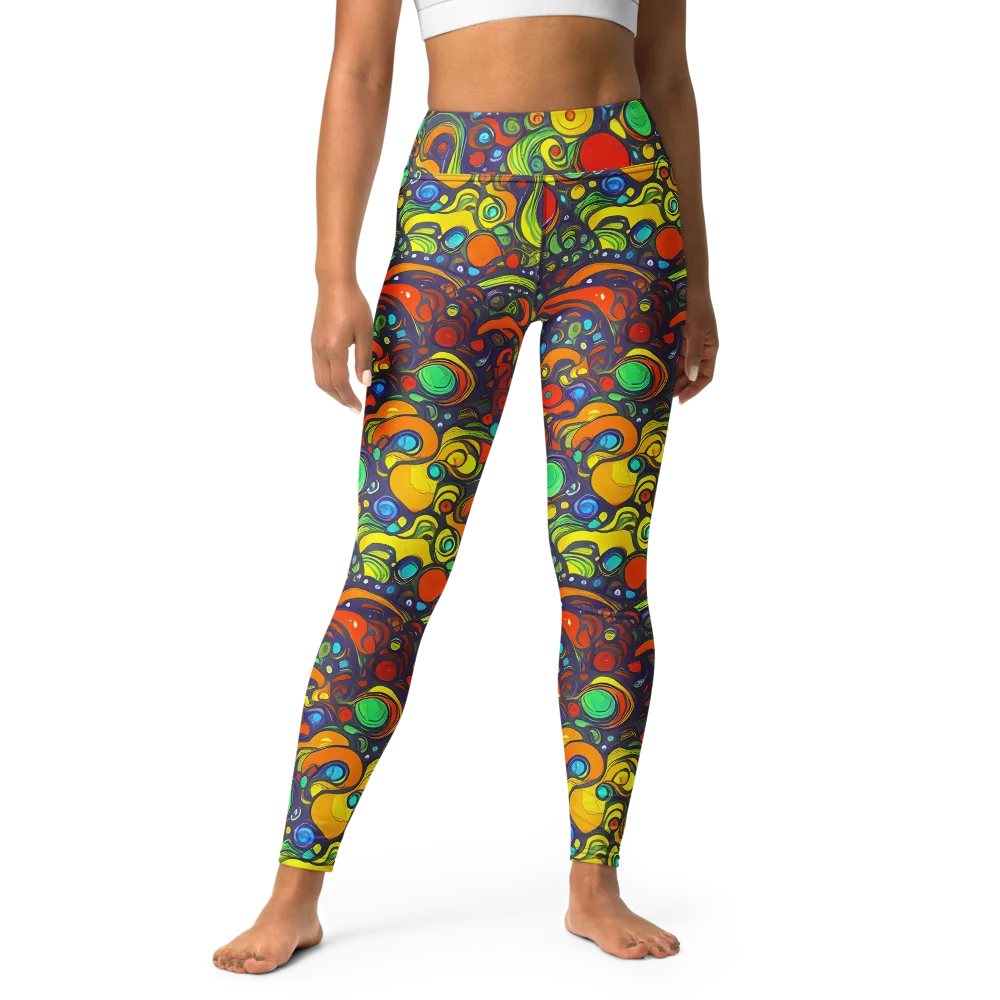 Orbiting Colors on Yoga Leggings — Front