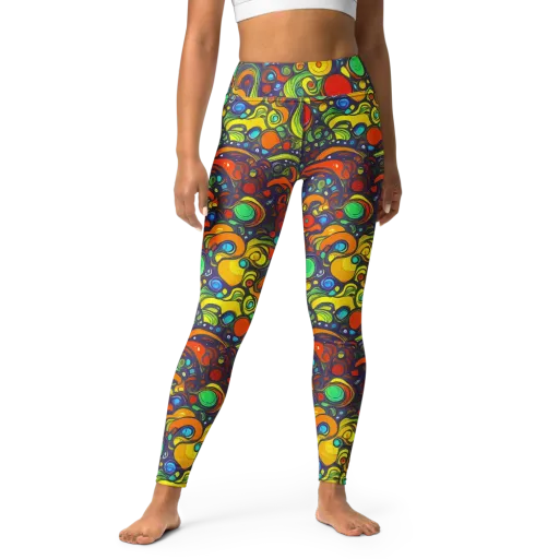 Orbiting Colors on a Yoga Leggings