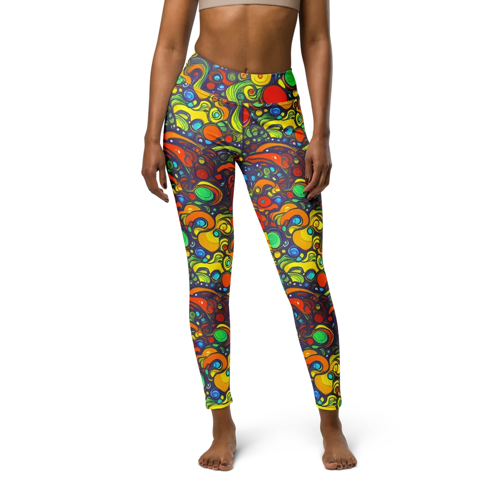 Orbiting Colors on Yoga Leggings — Front