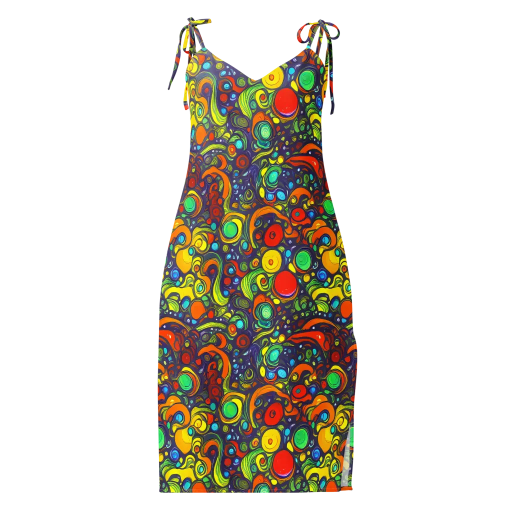 Orbiting Colors on Slip Dress — Front