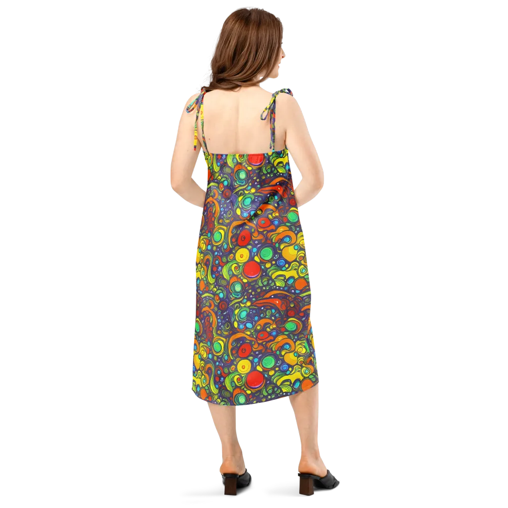 Orbiting Colors on Slip Dress — Back