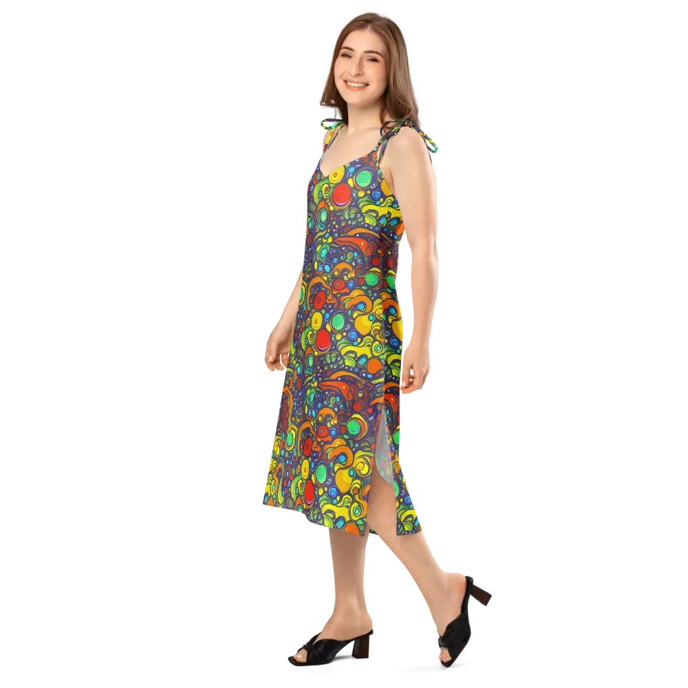 Orbiting Colors on Slip Dress — Left Front