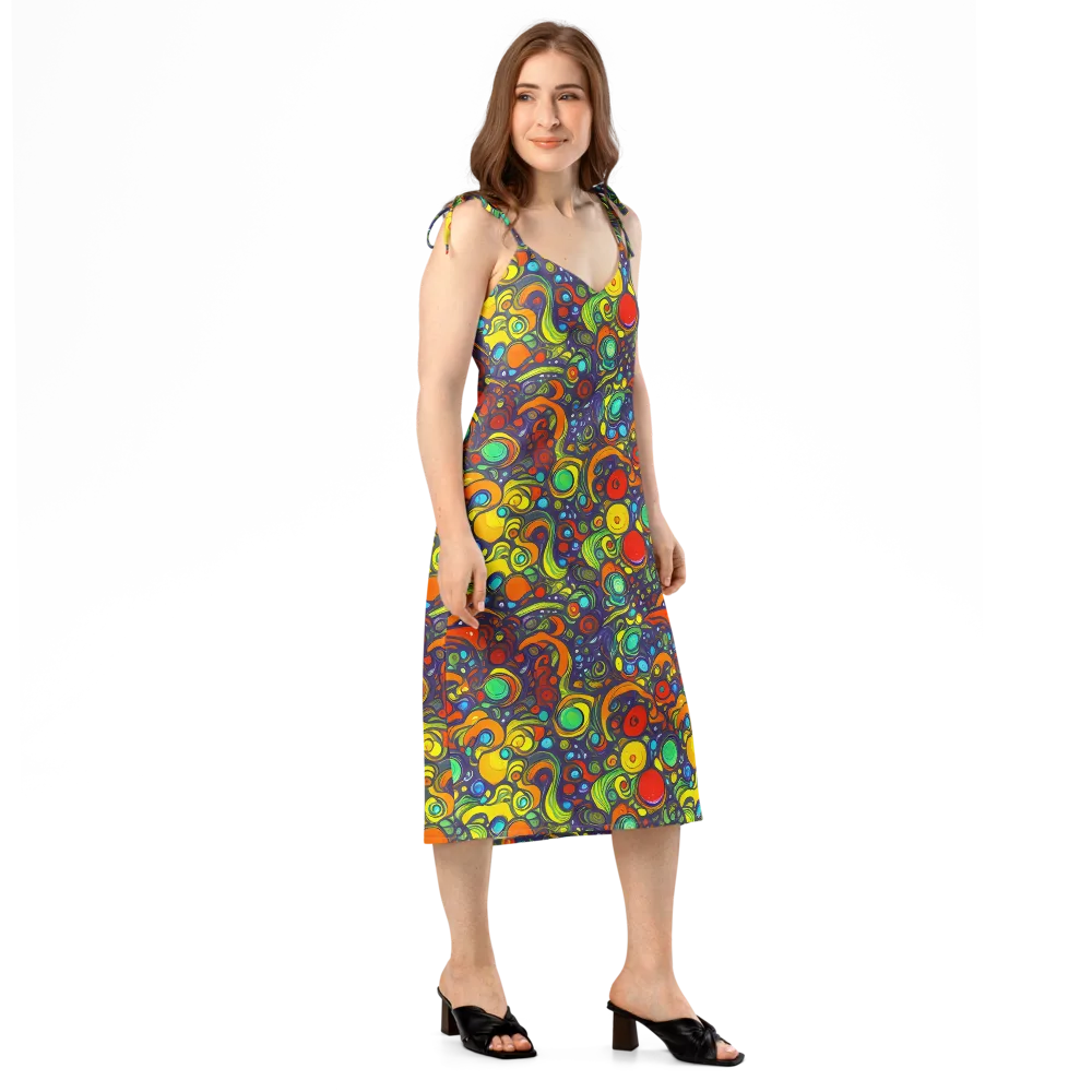 Orbiting Colors on Slip Dress — Right Front