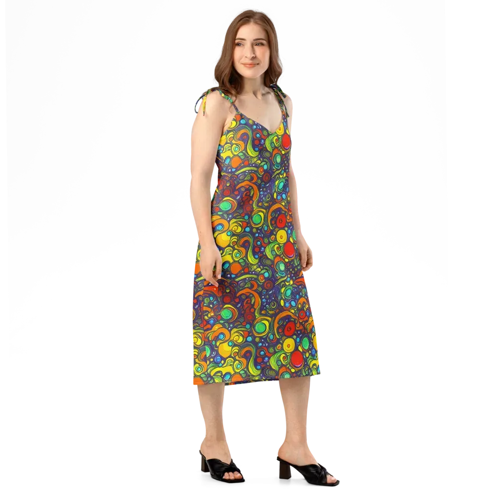 Orbiting Colors on Slip Dress — Right Front