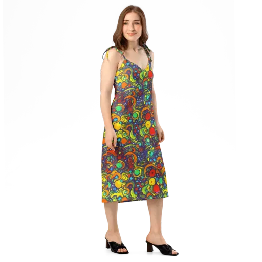 Orbiting Colors on a Slip Dress