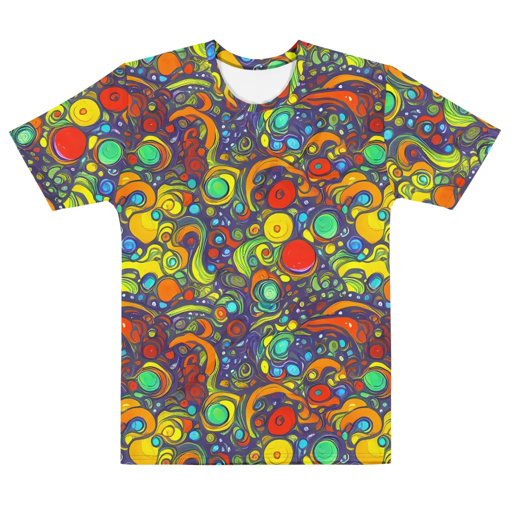 Orbiting Colors on Men's Cotton Crew Neck T-Shirt — Front
