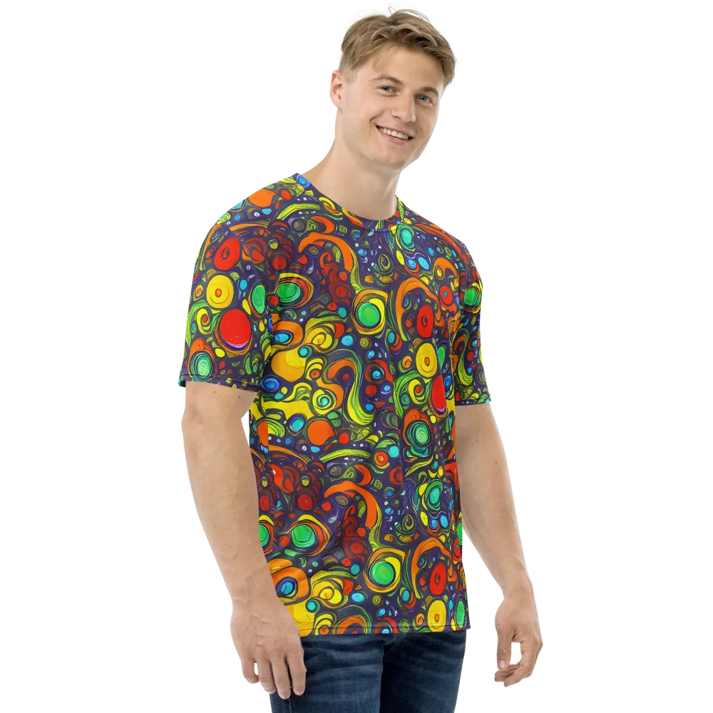 Orbiting Colors on Men's Crew Neck T-Shirt — Right