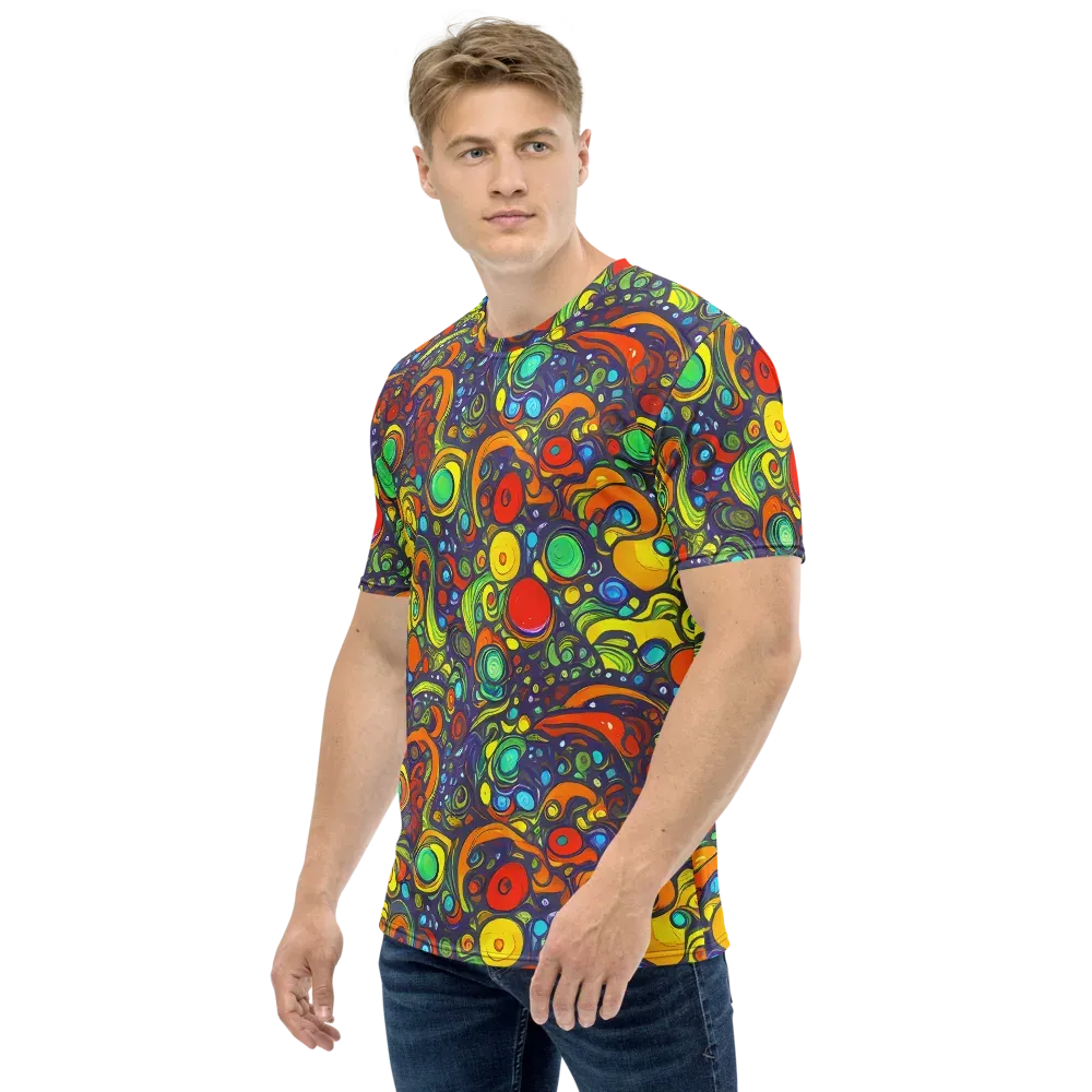 Orbiting Colors on Men's Crew Neck T-Shirt — Left