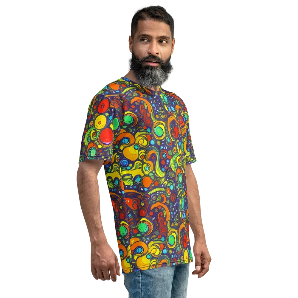 Orbiting Colors on Men's Crew Neck T-Shirt — Right